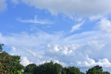 White cloud with blue sky background, beautiful sky