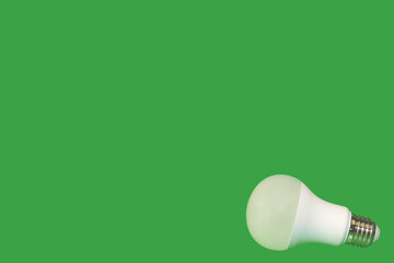 Fluorescent lamp on a green background