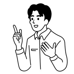 Man isolated vector illustration outline hand drawn doodle line art cartoon design character.