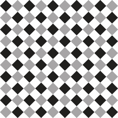 Cute Black White BW Grey Diamond Square Abstract abstract Shape Element Gingham Checkered Tartan Plaid Scott Pattern Illustration Wrapping Paper, Picnic Mat, Tablecloth, Fabric Background