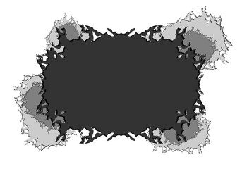 stone hole illustration, or cracked wall abstract frame for design