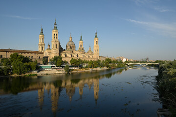 Zaragoza, Spain - August 11, 2022: Cathedral-Basilica of Our Lady of the Pillar