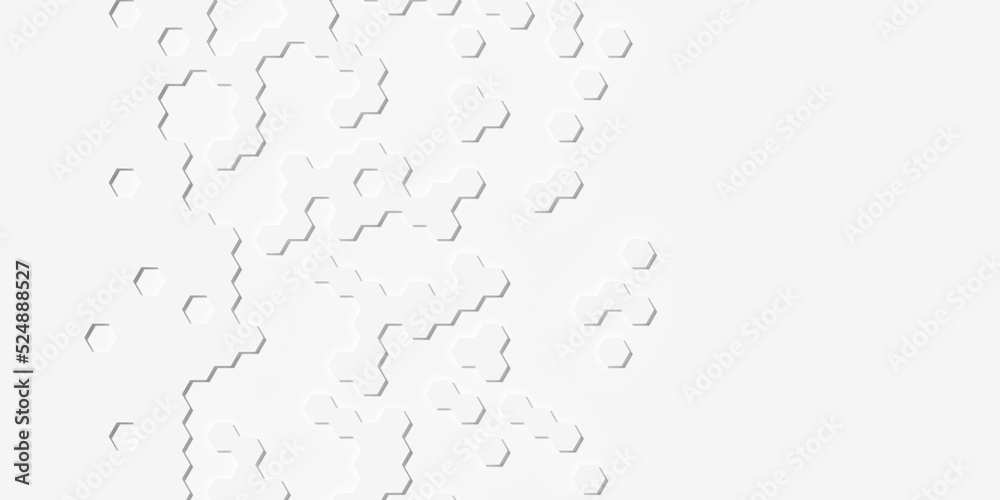 Poster modern minimal white fading out random honeycomb hexagon geometrical pattern background template fla