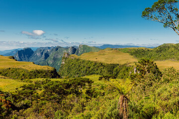 Fototapeta na wymiar Scenic landscape with Espraiado canyon in Santa Catarina state, Brazil.