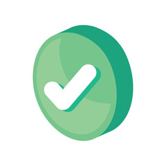 check symbol in green button
