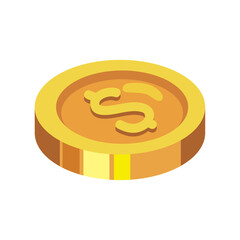 isometric coin money dollar