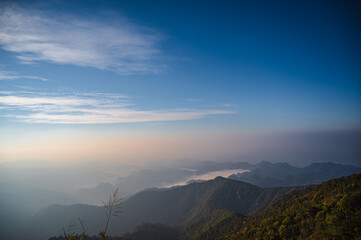 Beautiful mountain range on khao san nok wua kanchanaburi.Khao San Nok Wua is the highest mountain...