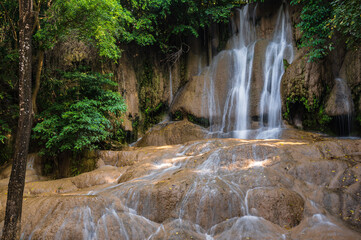 Beautiful landscape view of Sai yok noi waterfall kanchanaburi.Sai Yok Noi is a waterfall, also known as Khao Phang Waterfall.