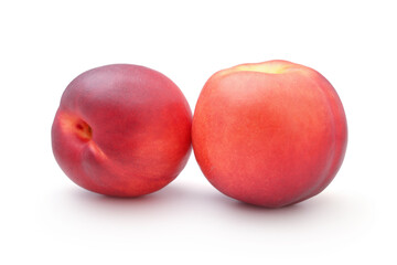 Nectarines isolated on white.