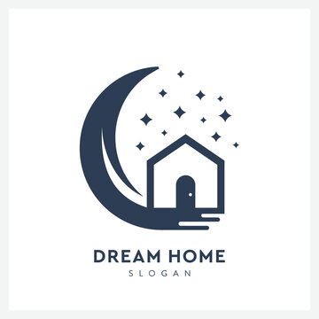 Creative dream logo with moon view