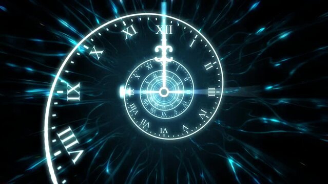 Blue Glowing Enchanting Magic Time Spiral Animation