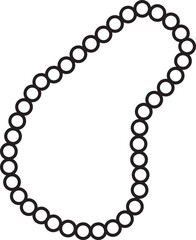 Pearl necklace, black and white clipart