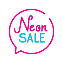 sale bubble neon light style