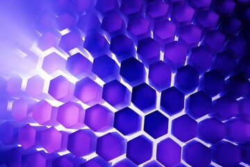 紫色の六角形が並ぶ背景素材　３dイラスト