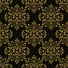 Seamless damask pattern. Floral ornamental background.