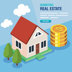 Fototapeta premium house and coins real estate