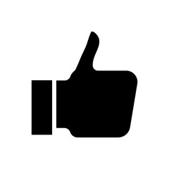 Thumbs up hand, like symbol, approval gesture vector icon