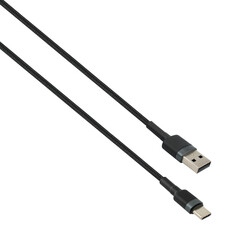 Cable with USB and Type-C connector, isolated on white background