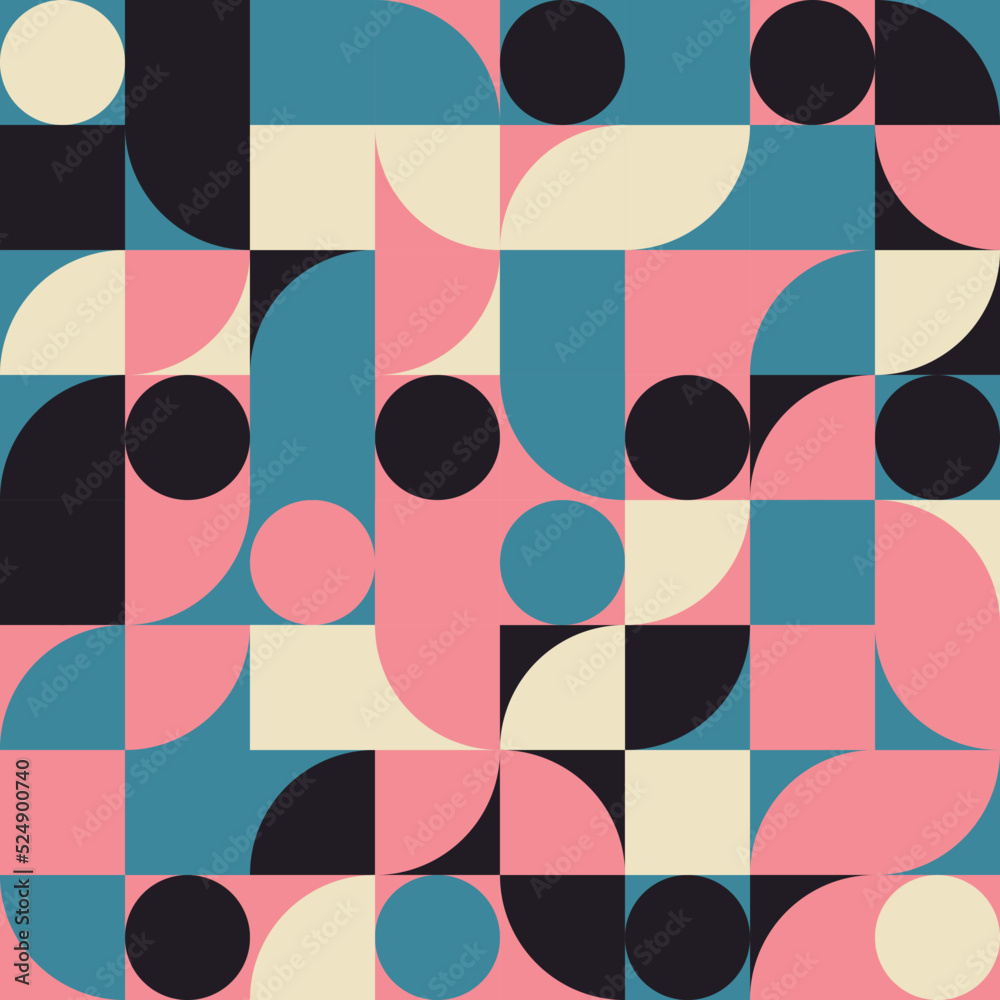 Poster retro geometric aesthetics. bauhaus and avant-garde inspired vector background with abstract simple 