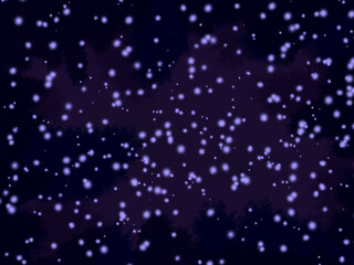 background with stars forest snowflakes 