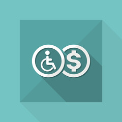 Vector illustration of single isolated handicap reimbursement icon