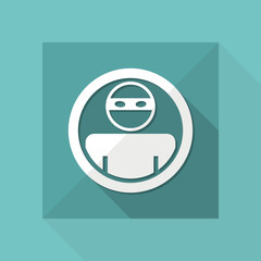 Vector illustration of single isolated thief icon