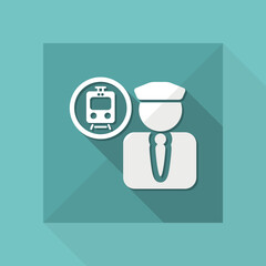 Vector illustration of single isolated train driver icon