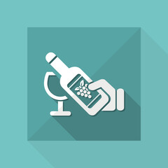 Vector illustration of single isolated wine icon
