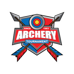 Logo design template with Archery theme, for team, club or event