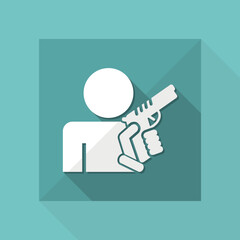 Concept of armed man