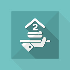 Hotel icon. Double bedroom.