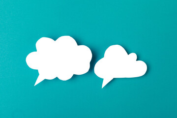 Speech bubbles on color background text palce- Image