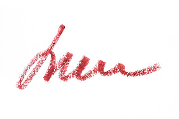 Lip liner stroke on white background- Image