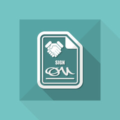 Sign on agreement document