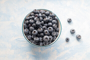 delicious ripe blueberries in a bowl