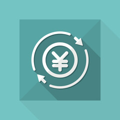 Money trade flat icon - Yen