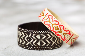Arrow cane bracelets, handcrafted fabrics from Colombia