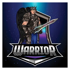 Modern warrior logo template