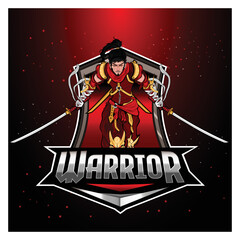 Modern warrior logo template