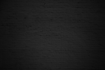 Black brick wall background or texture