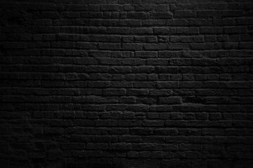 Fototapeta na wymiar Black brick wall background or texture
