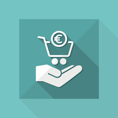 Euro shopping cash - Minimal modern icon