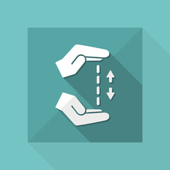 Hands in gesture of measuring - Vector minimal icon
