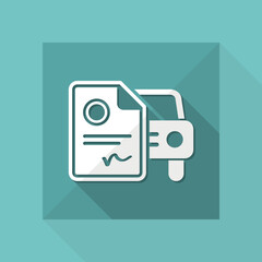 Fototapeta premium Car document - Minimal flat icon