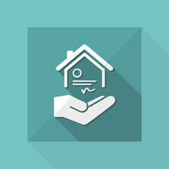 Fototapeta na wymiar House certification services - Vector icon