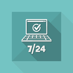  Check 7/24 services - Vector web icon