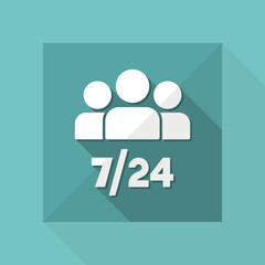 Team services 7/24 - Vector web icon
