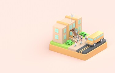 Isolated 3D School. 3D Illustration