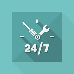 Full time technical assistance services - Vector web icon