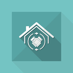 House mutual agreement - real estate- Vector web icon